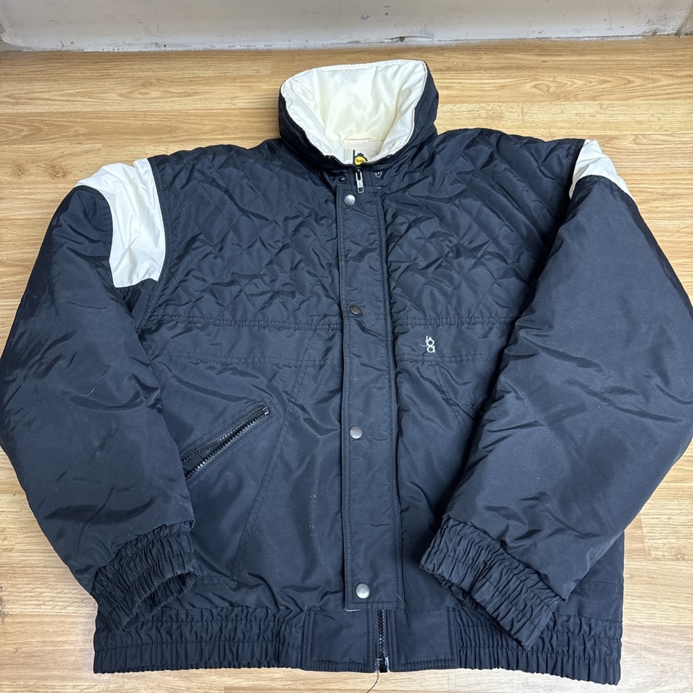 Vintage Bob Allen‎ Black & White Full Zip Ski Jacket Men's Medium